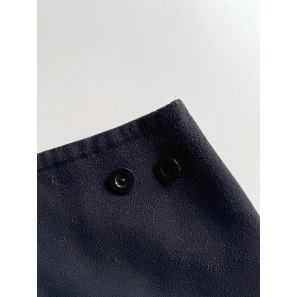 COS Black Wool Lyocell Blend Felt Front Button Mini A-Line Wrap Skirt, Size 34 - Picture 5 of 11